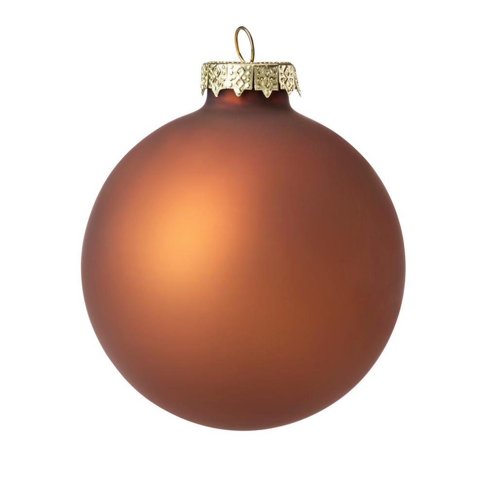 Whitehurst 3 75 In Chocolate Matte Glass Christmas Ornament 8 Pack The Home Depot