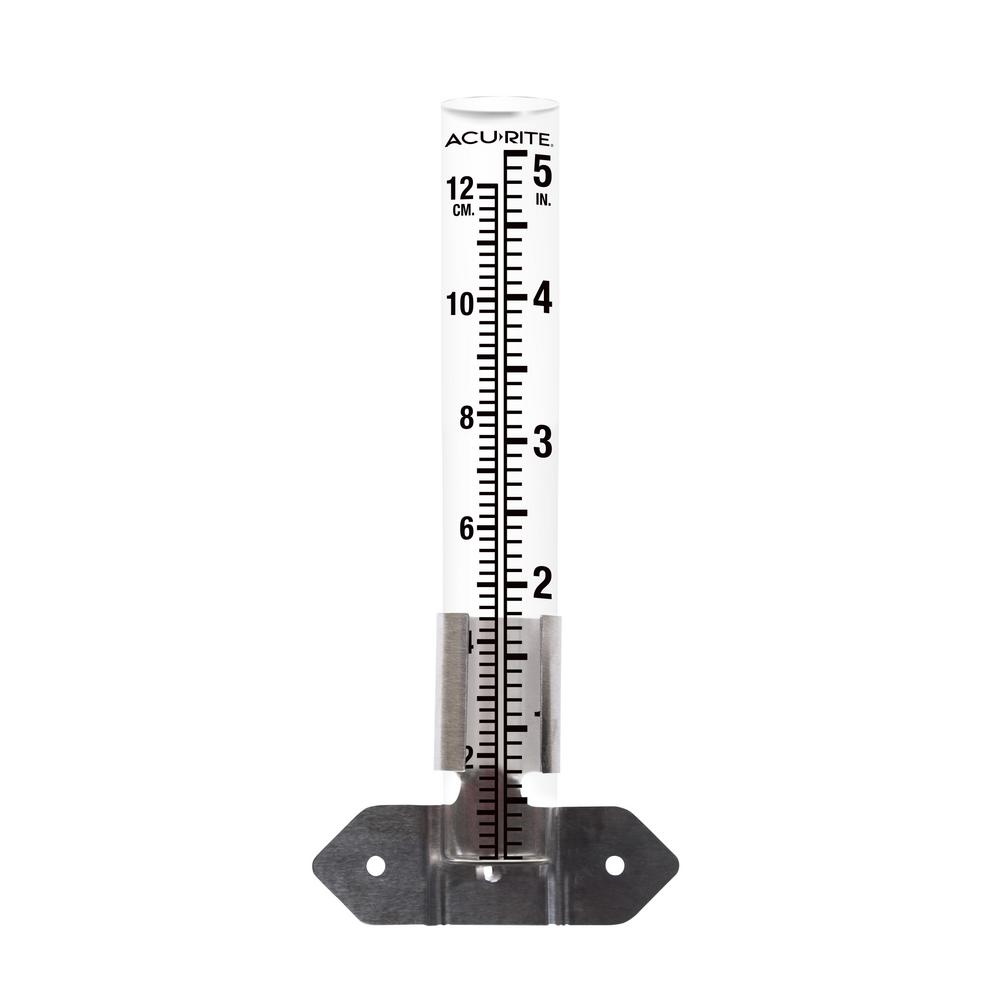 5 Inch Rain Gauge Glass Measure Rainfall Monitor Lawn Garden Watering