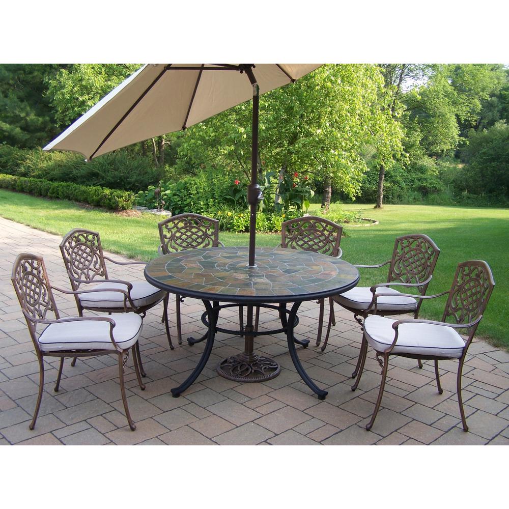 Oakland Living 9-Piece Metal Outdoor Patio Dining Set with ...