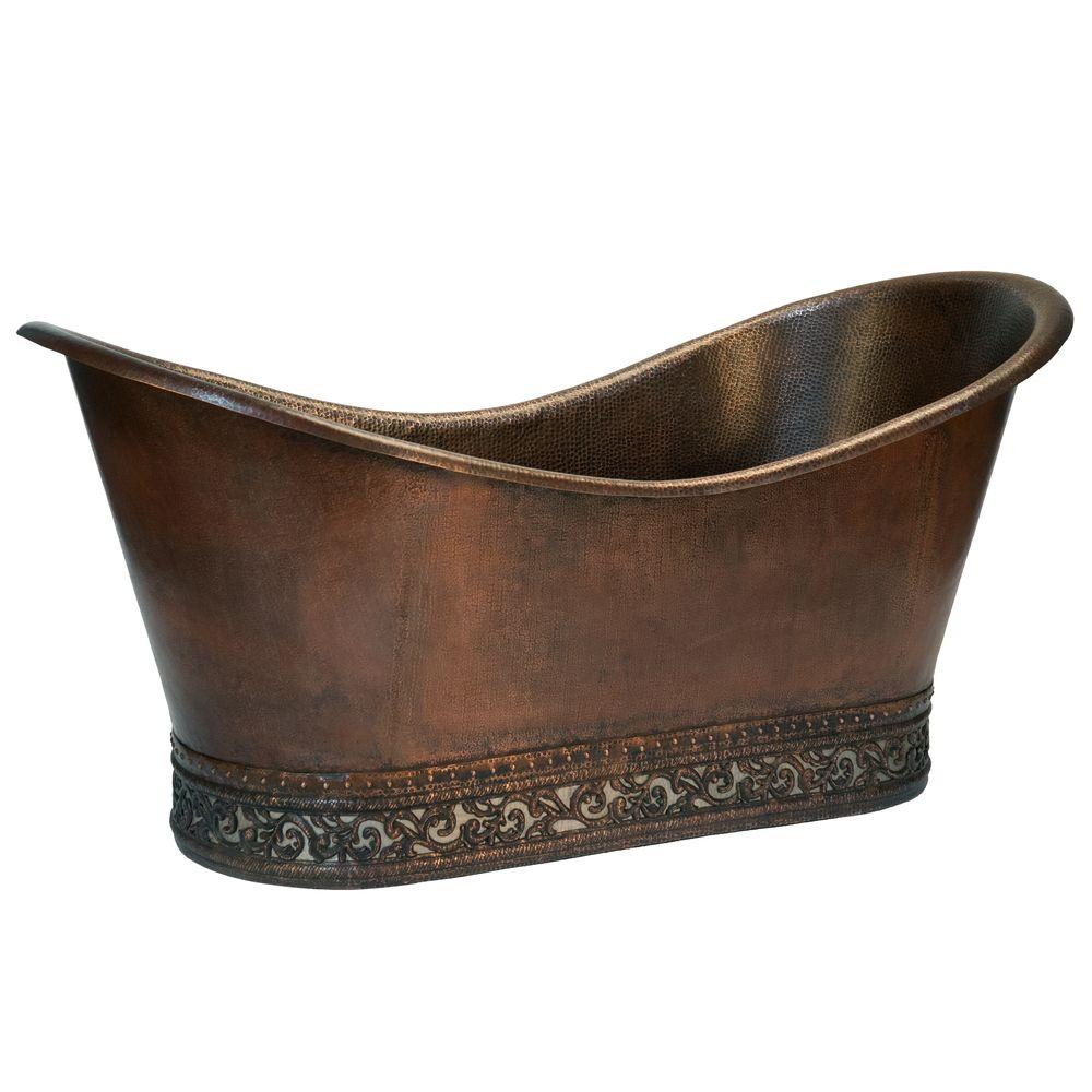 Premier Copper Products 5.58 ft. Copper Double Slipper Flatbottom Non-Whirlpool... by Premier Copper Products