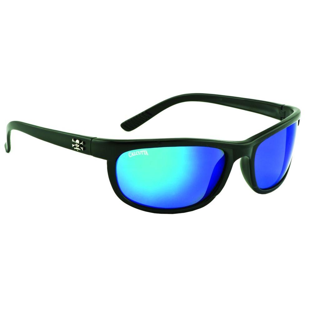 Black Frame Rockpile Sunglasses with Blue Mirror LensesRP1BM The Home Depot