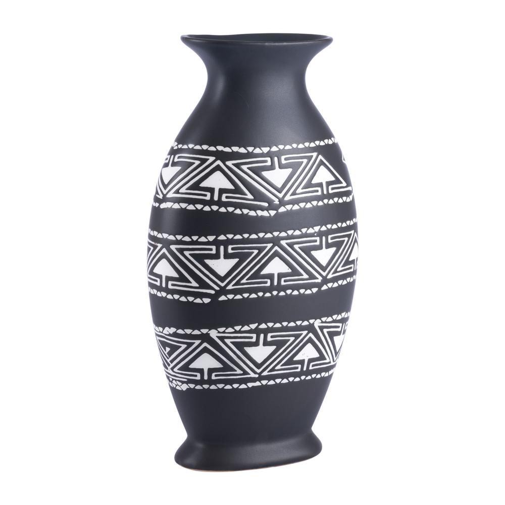 Zuo Black And White Kolla Large Decorative Vase A11393 The Home Depot
