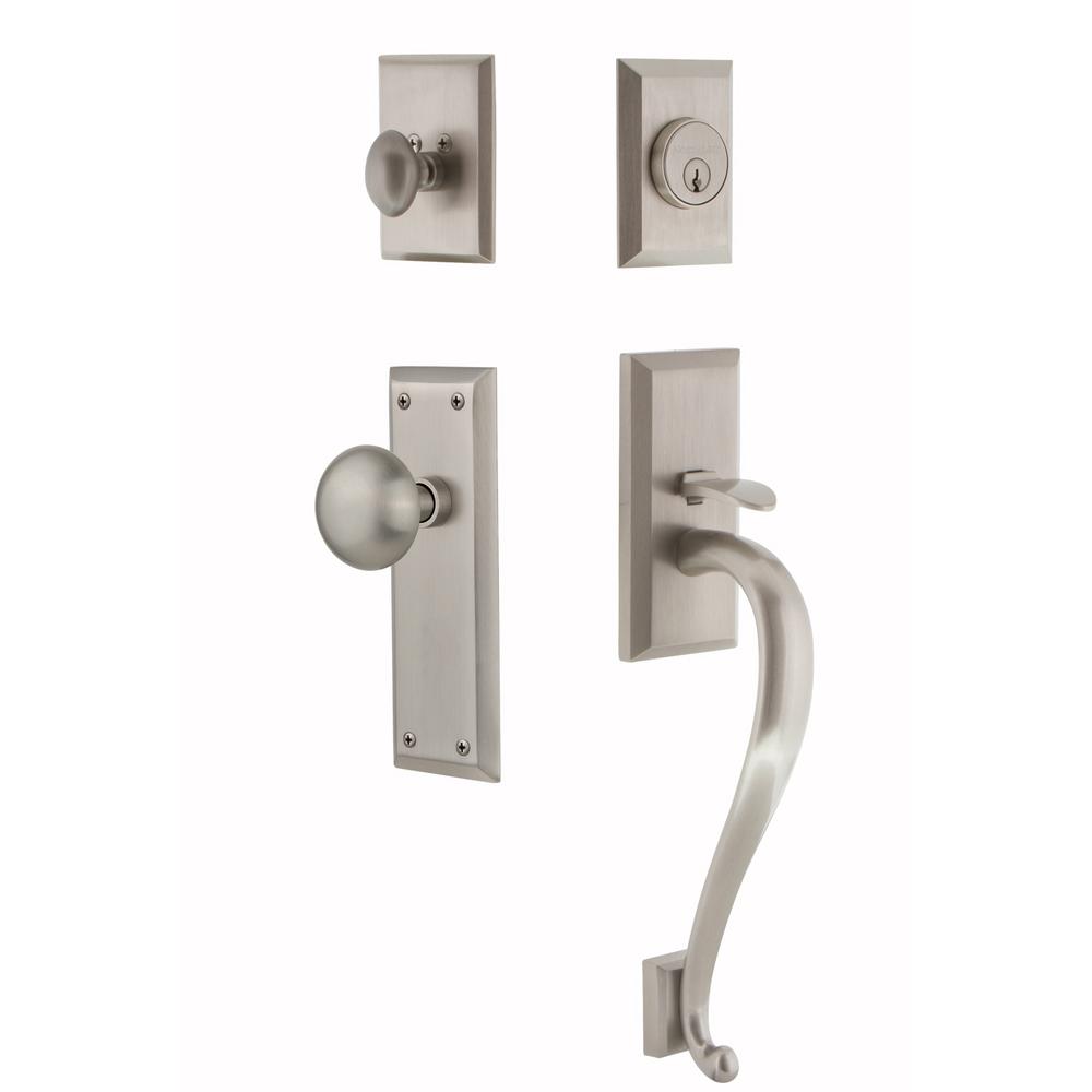 Nostalgic Warehouse New York Plate 23/4 in. Backset Satin Nickel S