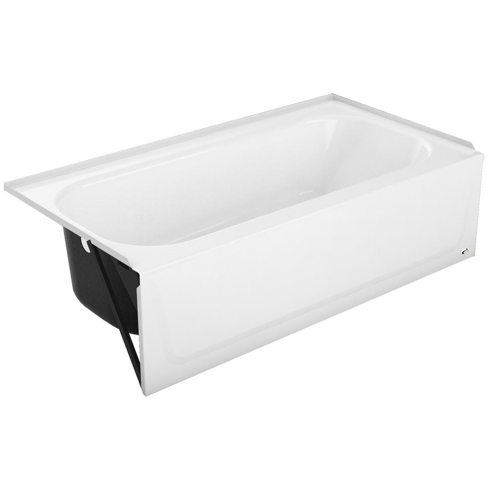 Bootz Industries Maui Plus 60 in. Left Drain Rectangular Alcove Soaking Bathtub in White