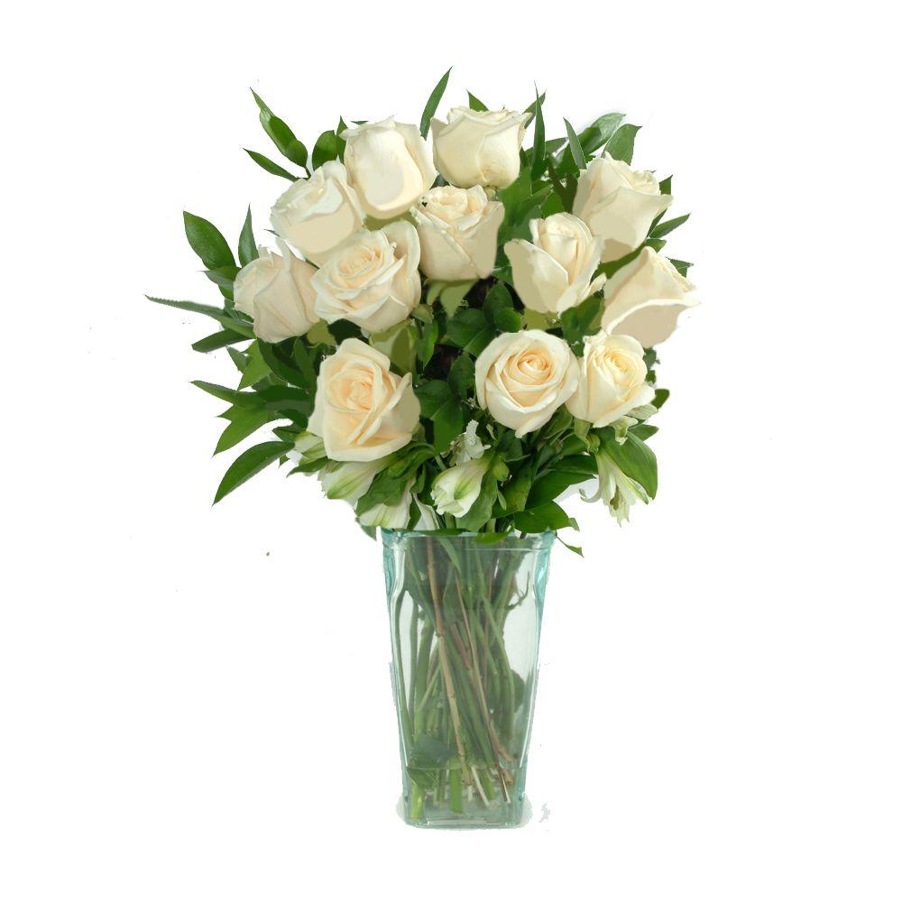 The Ultimate Bouquet White Rose Bouquet Gorgeous Fresh Cut Bouquet in a ...