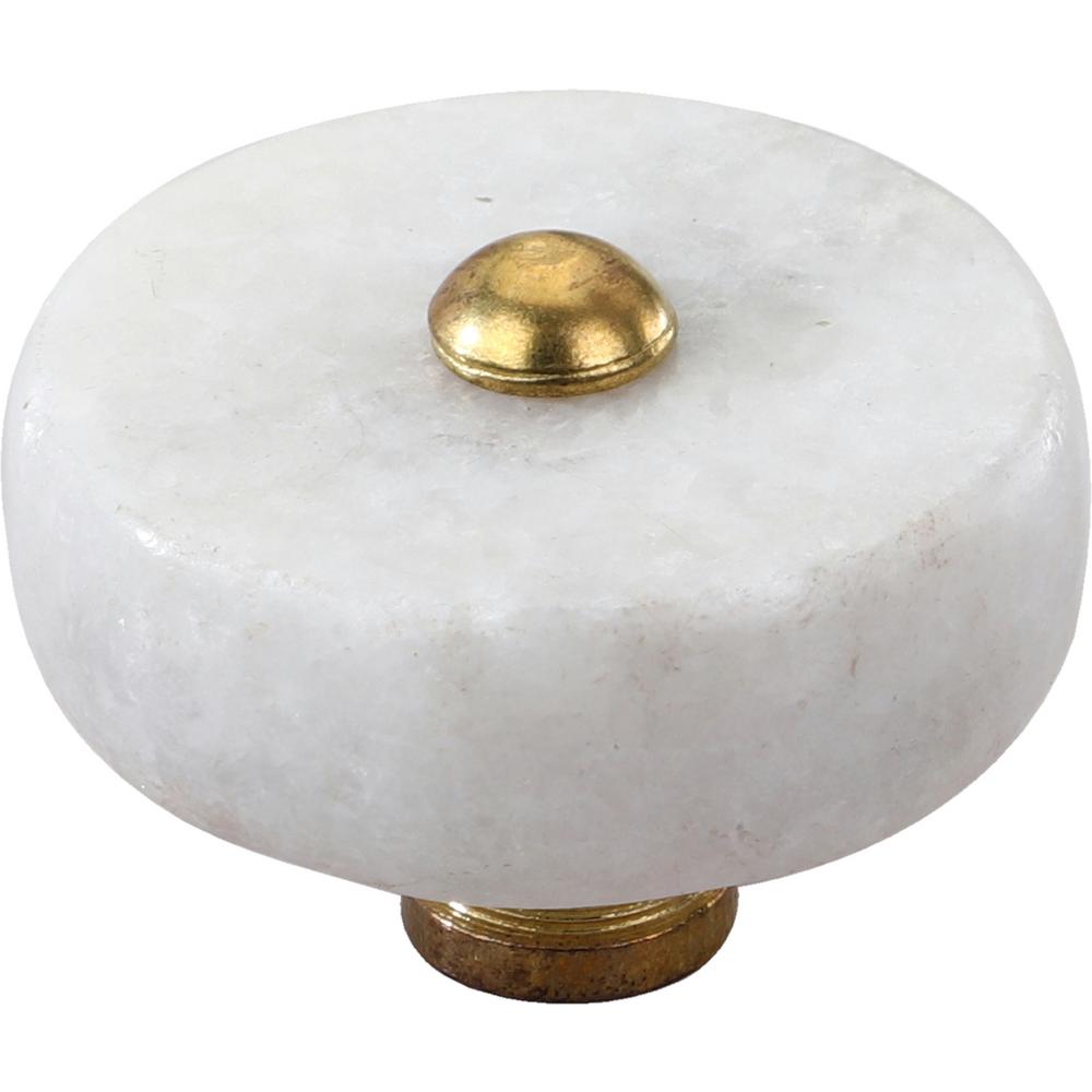 Mascot Hardware Tacoma 1 1 2 In White Marble Cabinet Knob Ck725