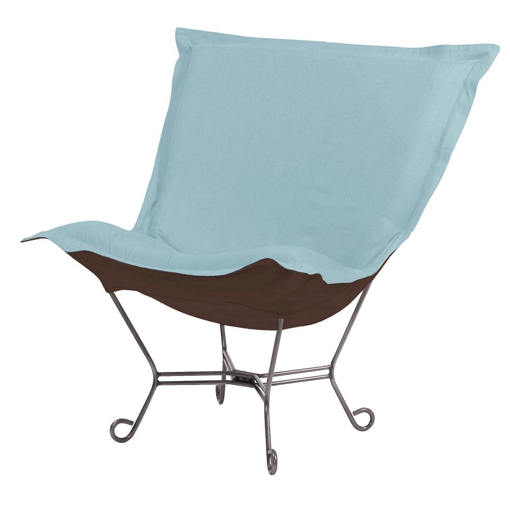 Unbranded Scroll Puff Chair With Cover Titanium Frame Sterling Breeze 500 0 The Home Depot