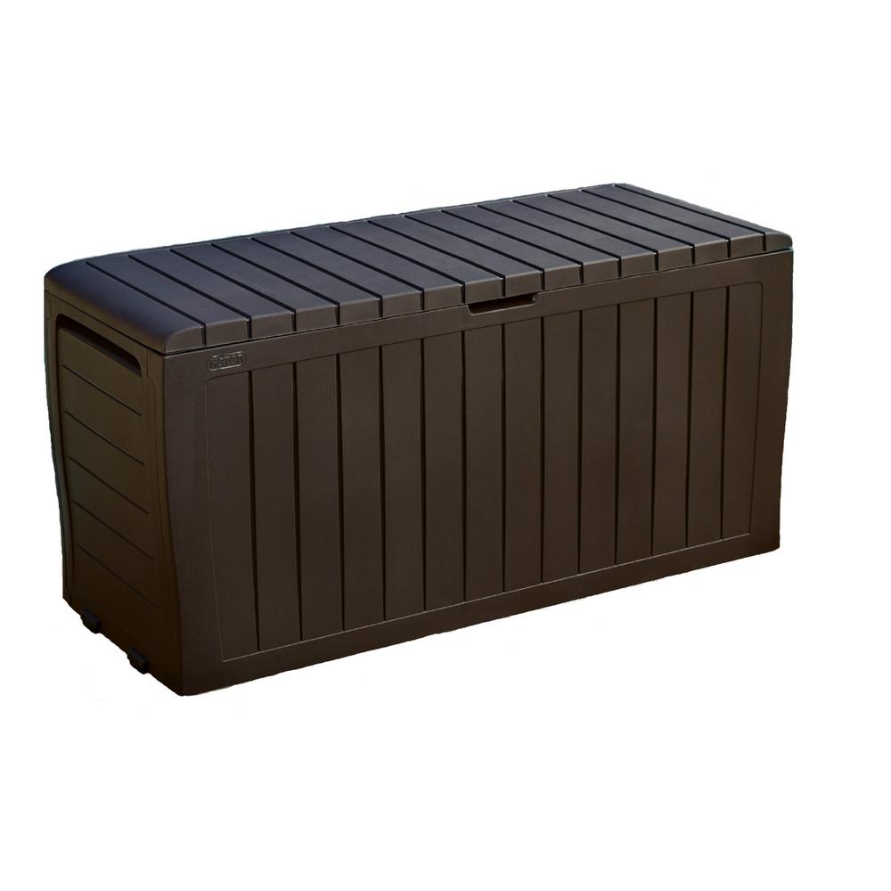 Keter Marvel Plus 71 Gallon Outdoor Storage Deck Box, Espresso Brown