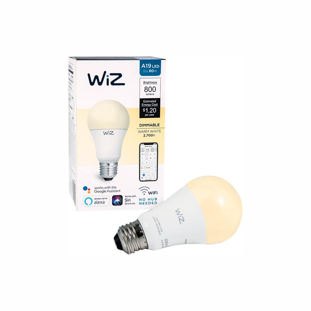 WiZ 60W Equivalent A19 Dimmable White WiFi Connected Smart LED Light