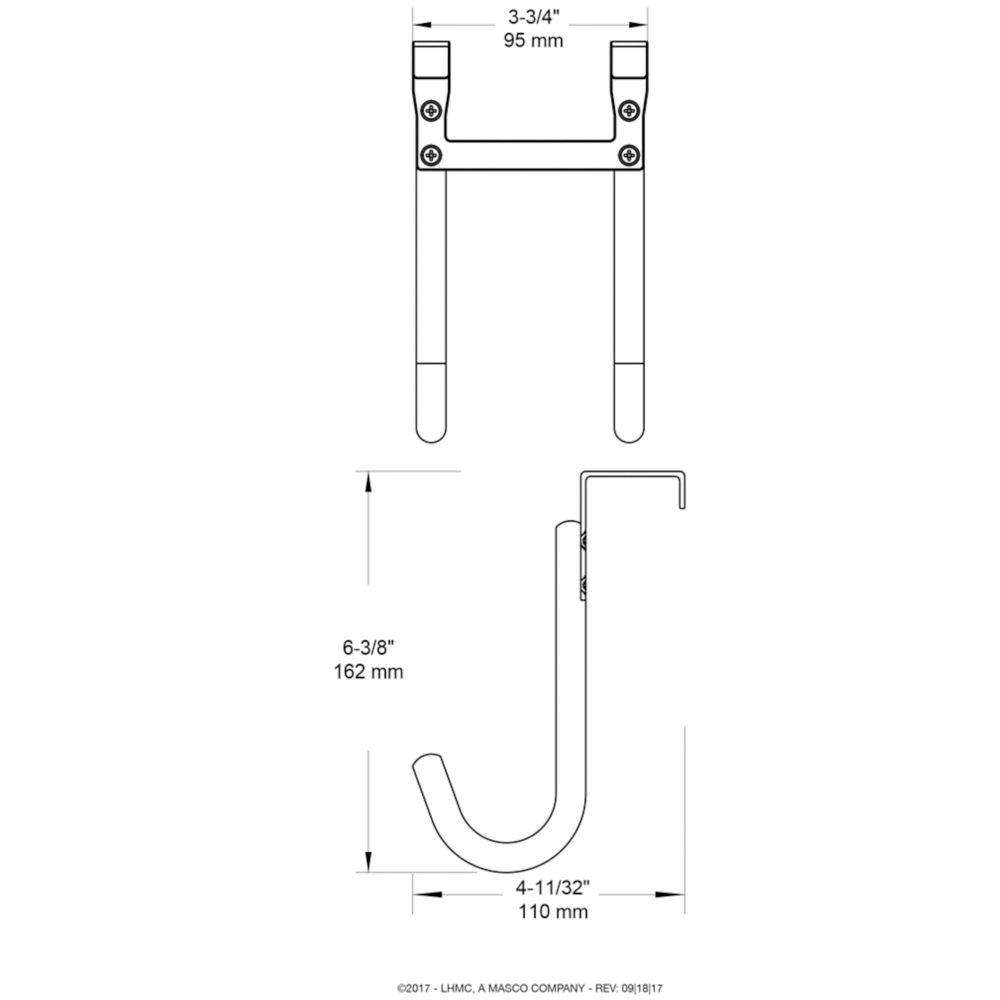 Liberty 3 3 4 In White Over The Door Smooth Hook Rack