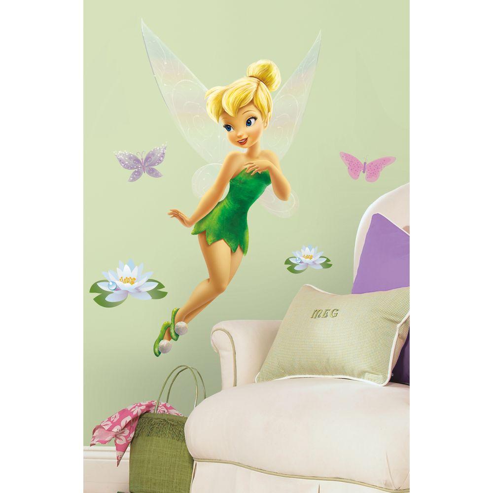 18 In X 40 In Disney Fairies Tinkerbell 10 Piece Peel And Stick Giant Wall Decal Us Mexico Russia