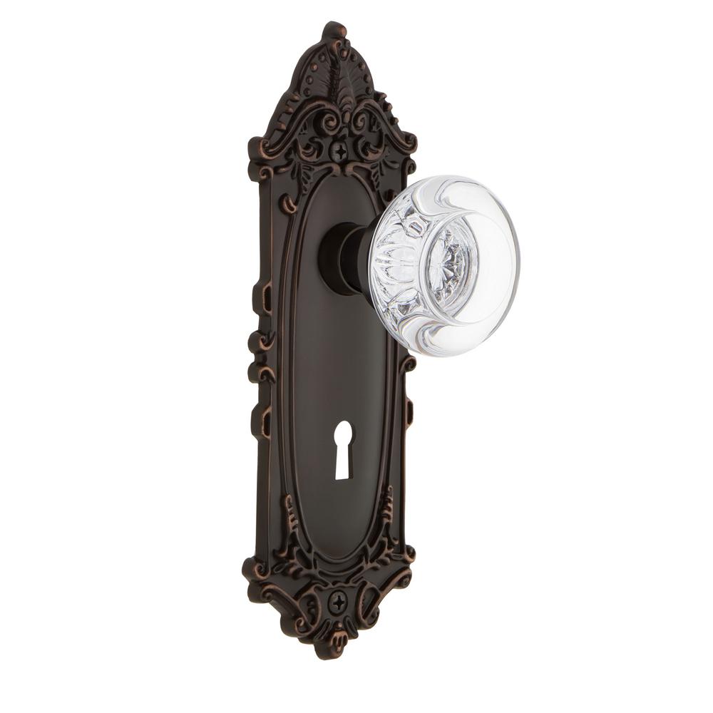 Satin Nickel Nostalgic Warehouse Victorian Plate with Round Clear Crystal Glass Knob Single Dummy
