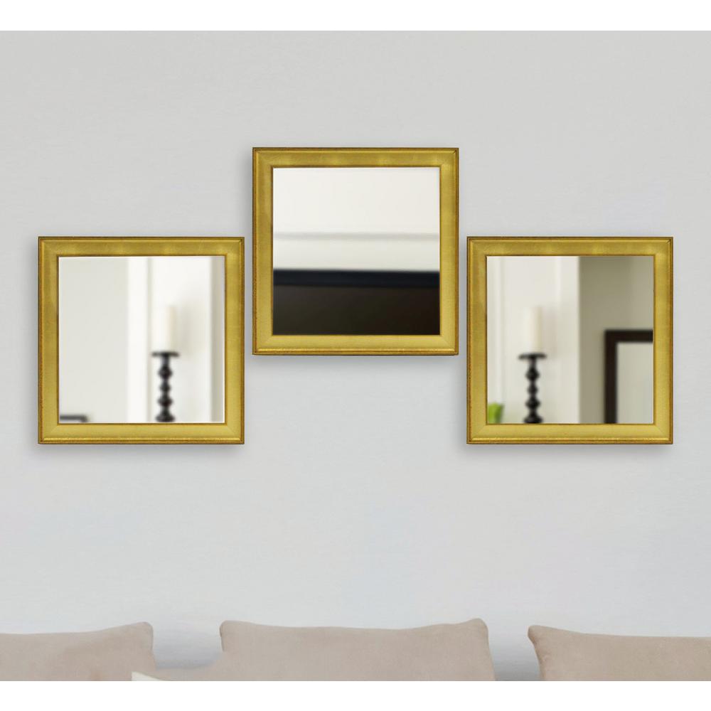 19 5 In X Vintage Gold Square Mirrors Set Of 3 S057ms Vintage Gold Square Mirrors Set Of 3