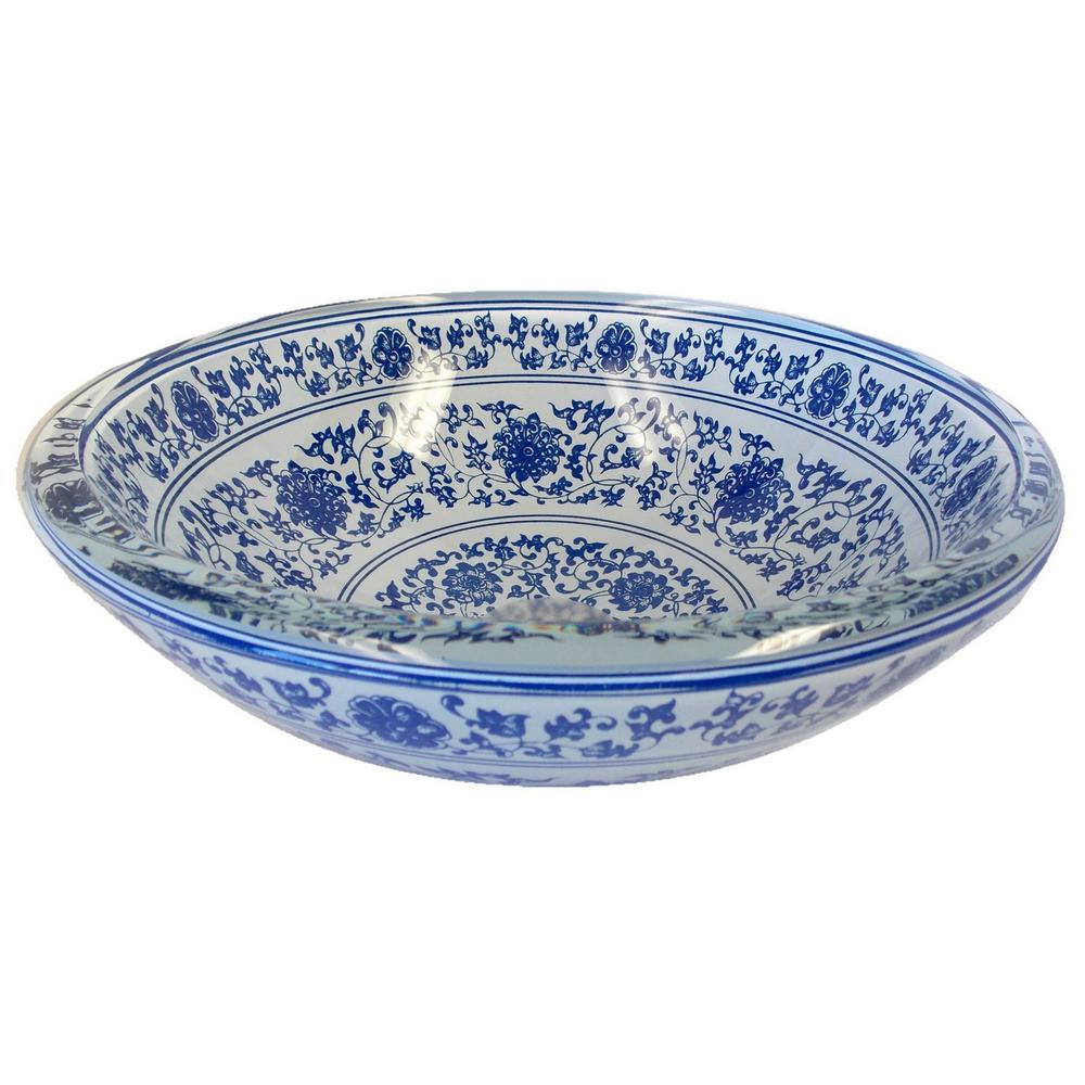 Eden Bath Ming Dynasty Glass Vessel Sink in Blue-EB_GS45 - The Home Depot