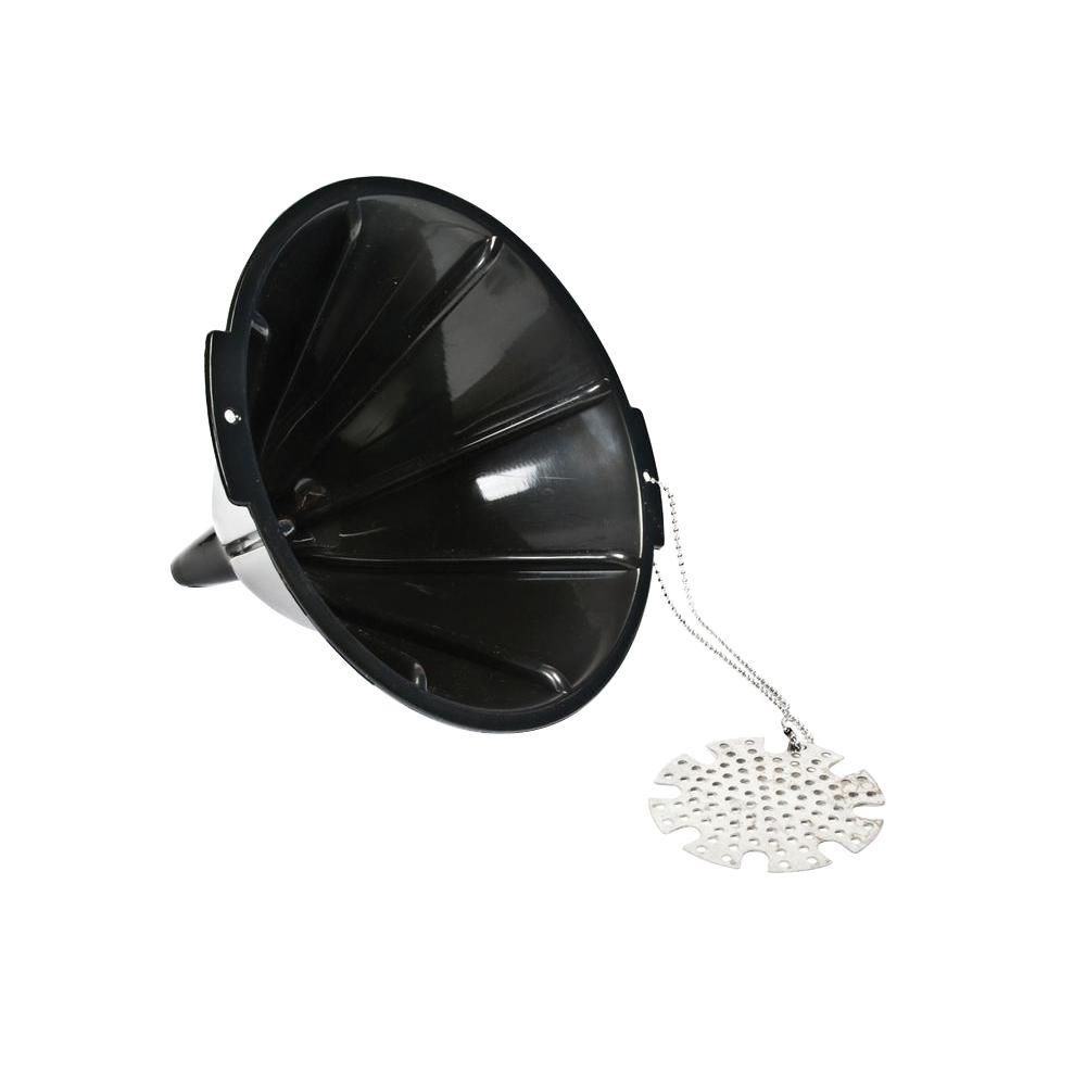 Charcoal Companion Black Plastic Oil Funnel with Metal Filter by Charcoal Companion