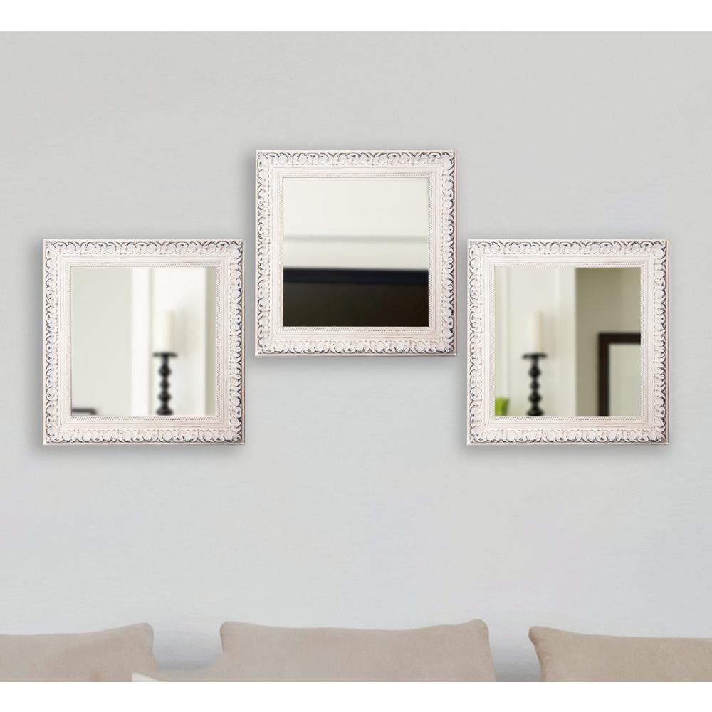 21 5 In X French Victorian Square White Wall Mirrors Set Of 3