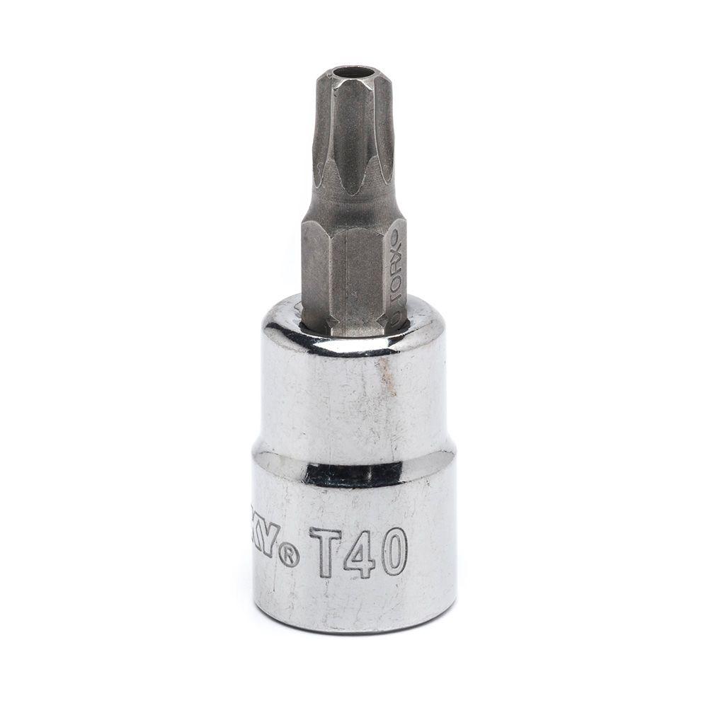 Husky T40 TamperProof Torx 3/8 in. Drive Bit SocketH3DTPTBST40 The