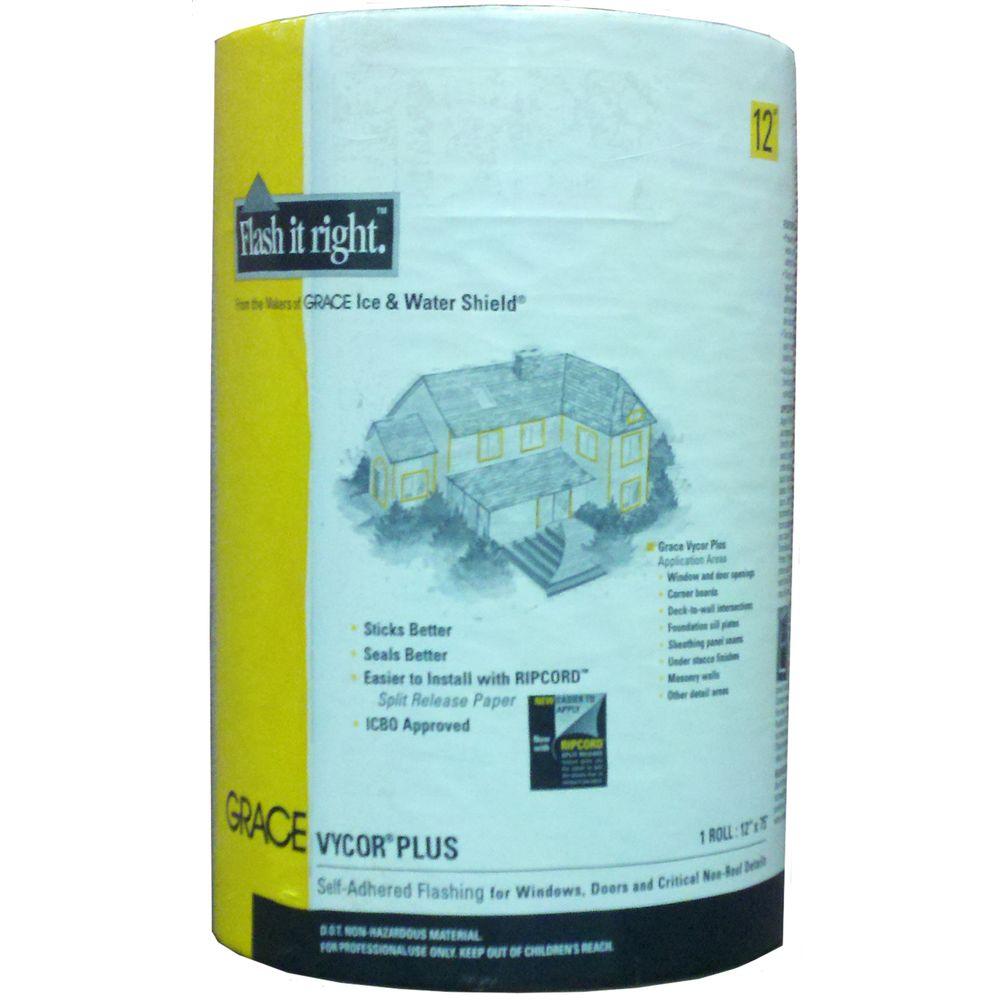 Grace Vycor Plus 12 in. x 75 ft. Roll FullyAdhered Flashing5003107
