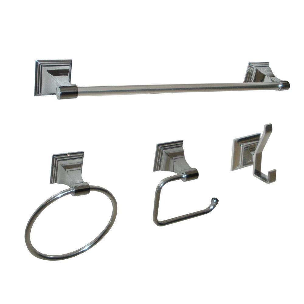 Arista Leonard Collection 4 Piece Bathroom Hardware Kit In Chrome 1701 4set Ch The Home Depot