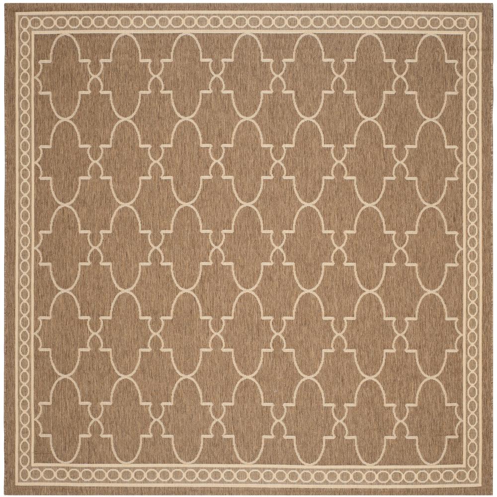 Safavieh Courtyard Dark Beige 8 Ft X Indoor Outdoor Square Area Rug