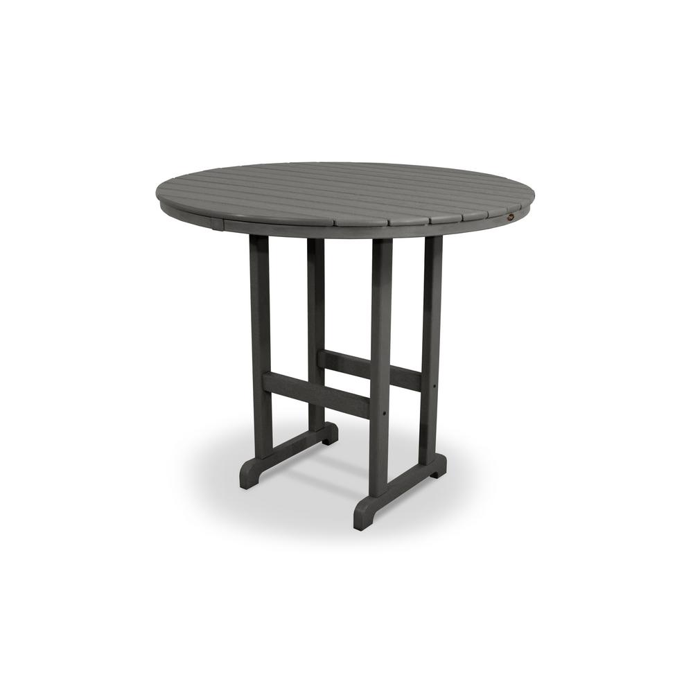 Bar Height Tables Outdoor Furniture The Home Depot Monterey Bay Stepping Stone 48 In Round Patio Bar Table