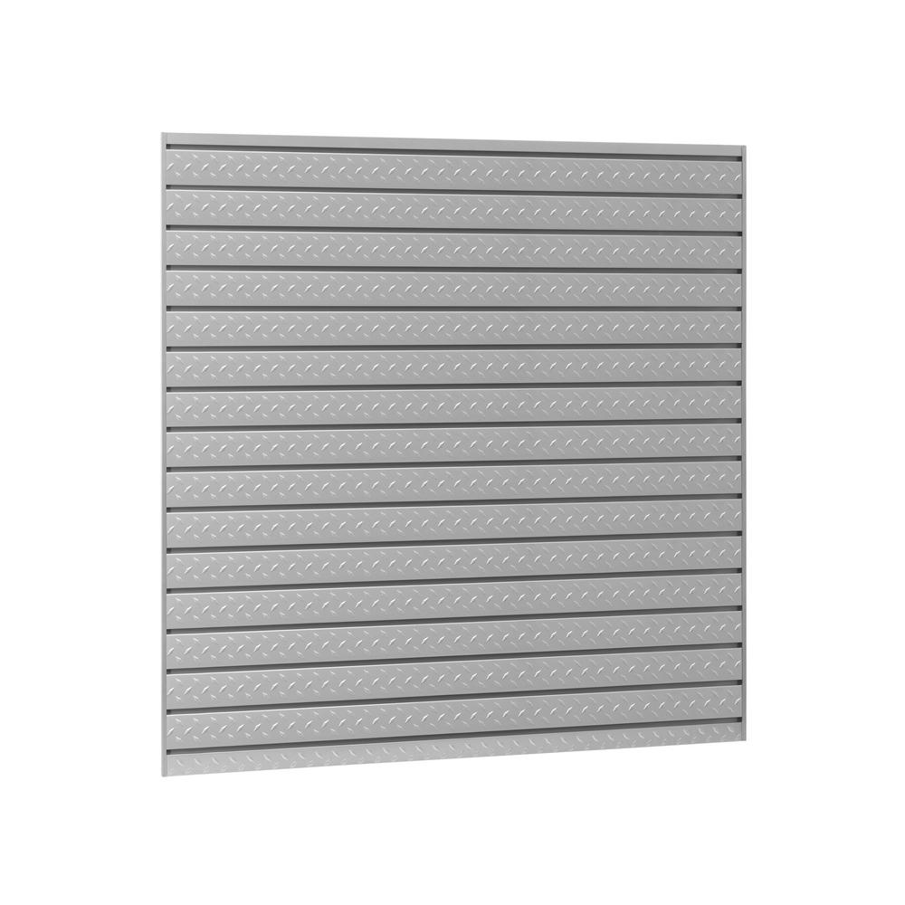 NewAge Products Pro Series 16 sq. ft. Diamond Plate Steel Slatwall (Set