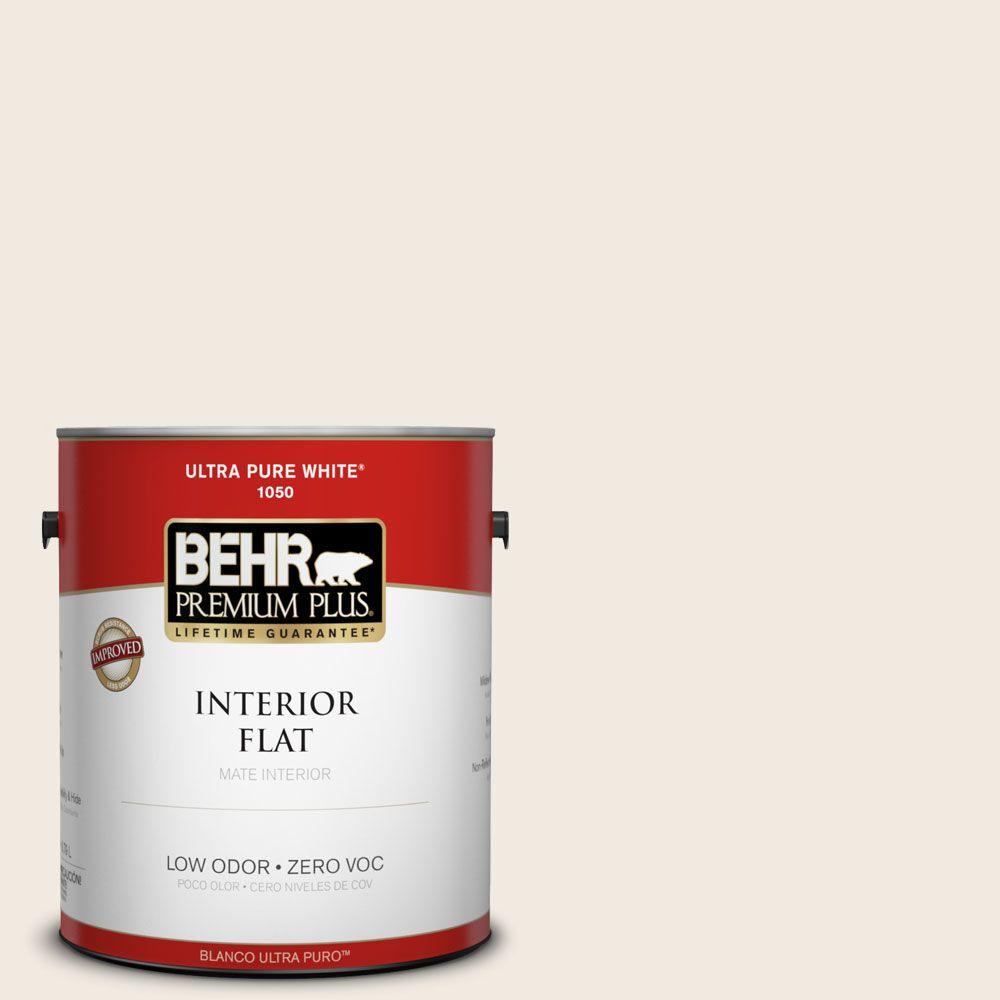 BEHR Premium Plus 1 gal. #12 Swiss Coffee Flat Zero VOC Interior ...