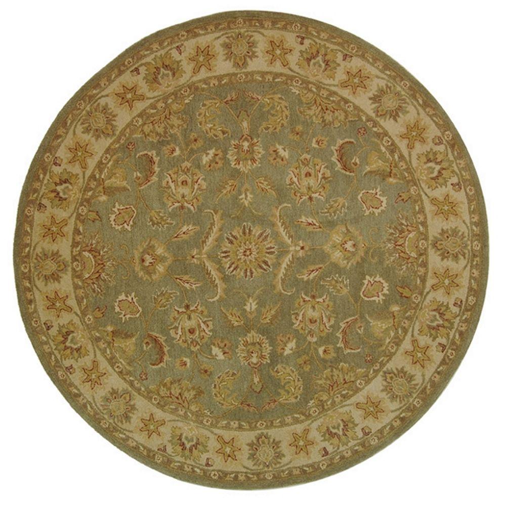 Safavieh Antiquity Green/Gold 6 ft. x 6 ft. Round Area RugAT313A6R