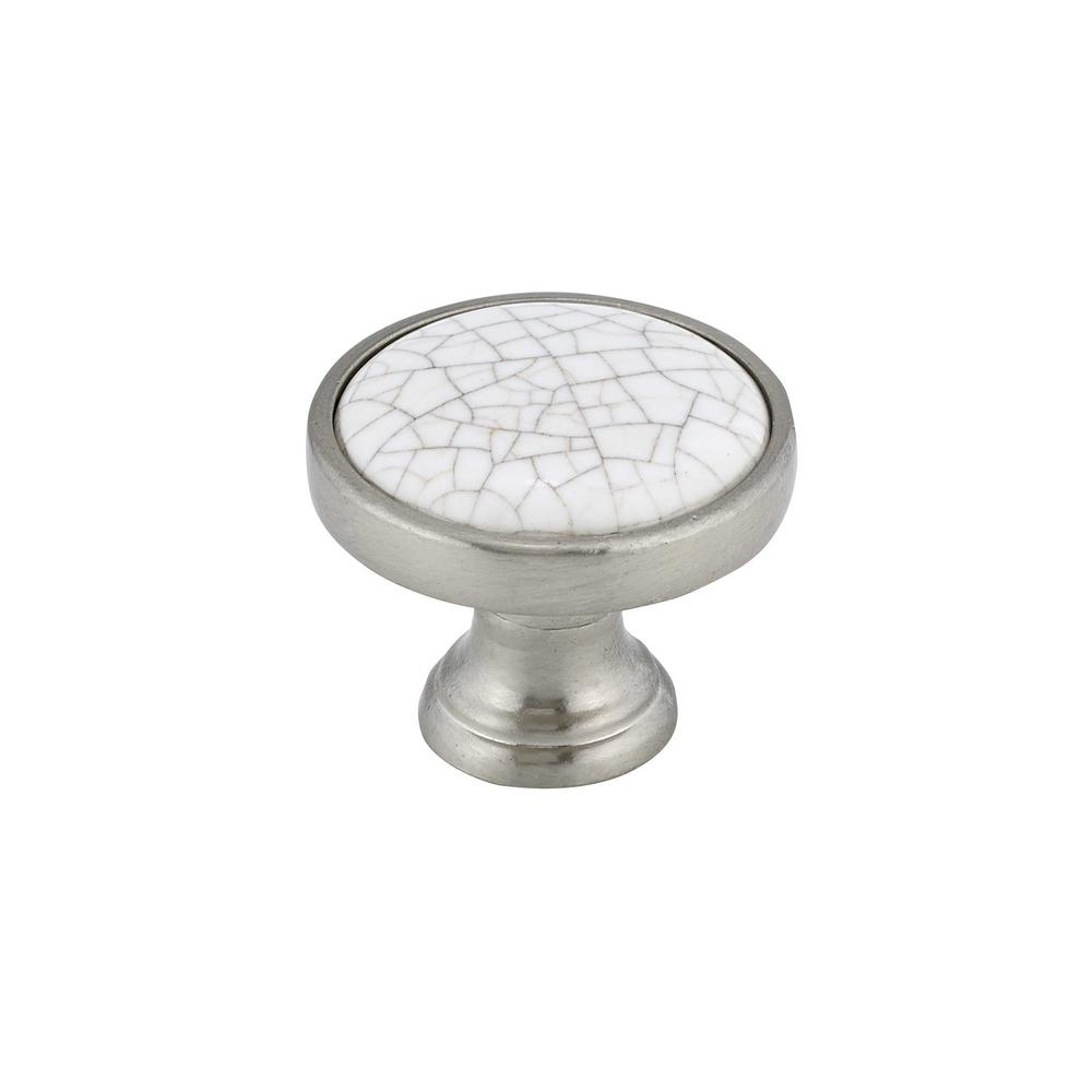 Richelieu Hardware Eclectic 11/4 in. (31.8 mm) Crackle White Brushed