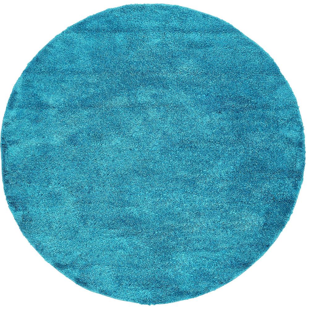 Unique Loom Solo Turquoise 8 X 8 Round Rug 3136534 The Home Depot   Turquoise Unique Loom Area Rugs 3136534 64 1000 