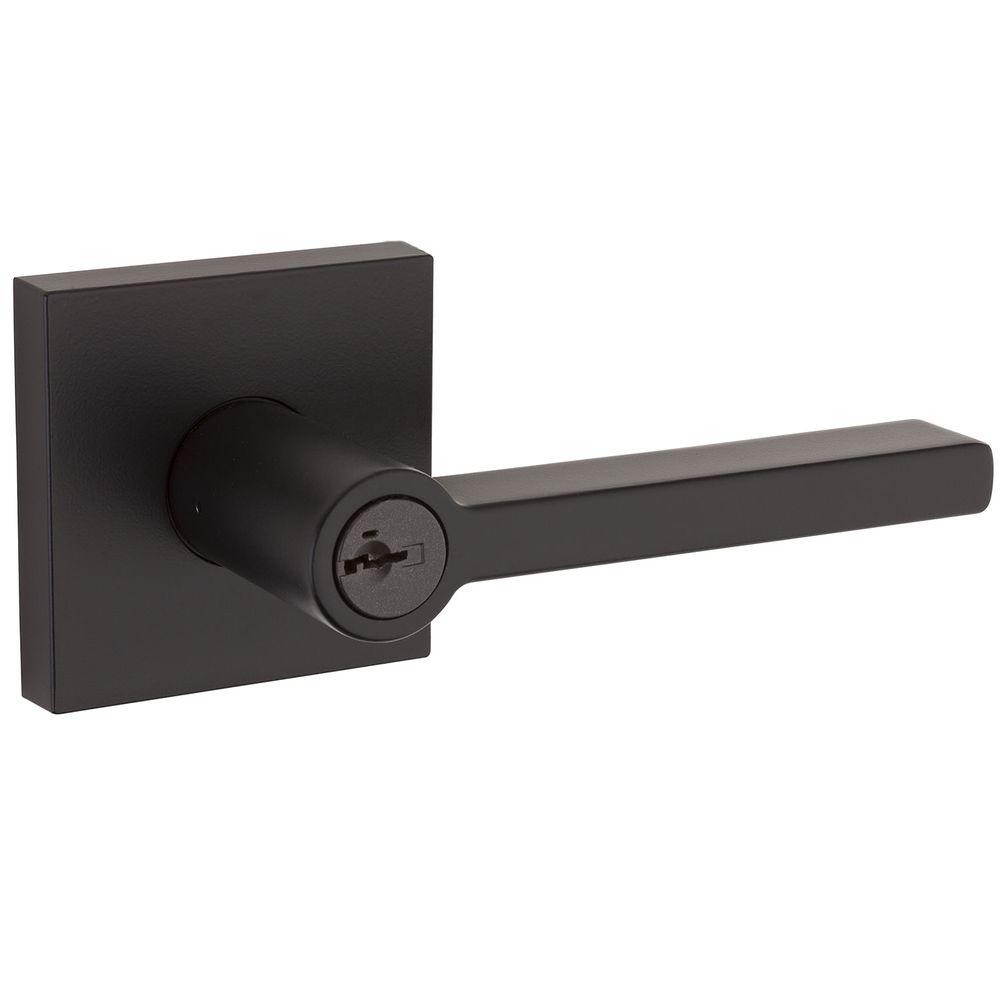 Creative Black Exterior Door Lever for Small Space