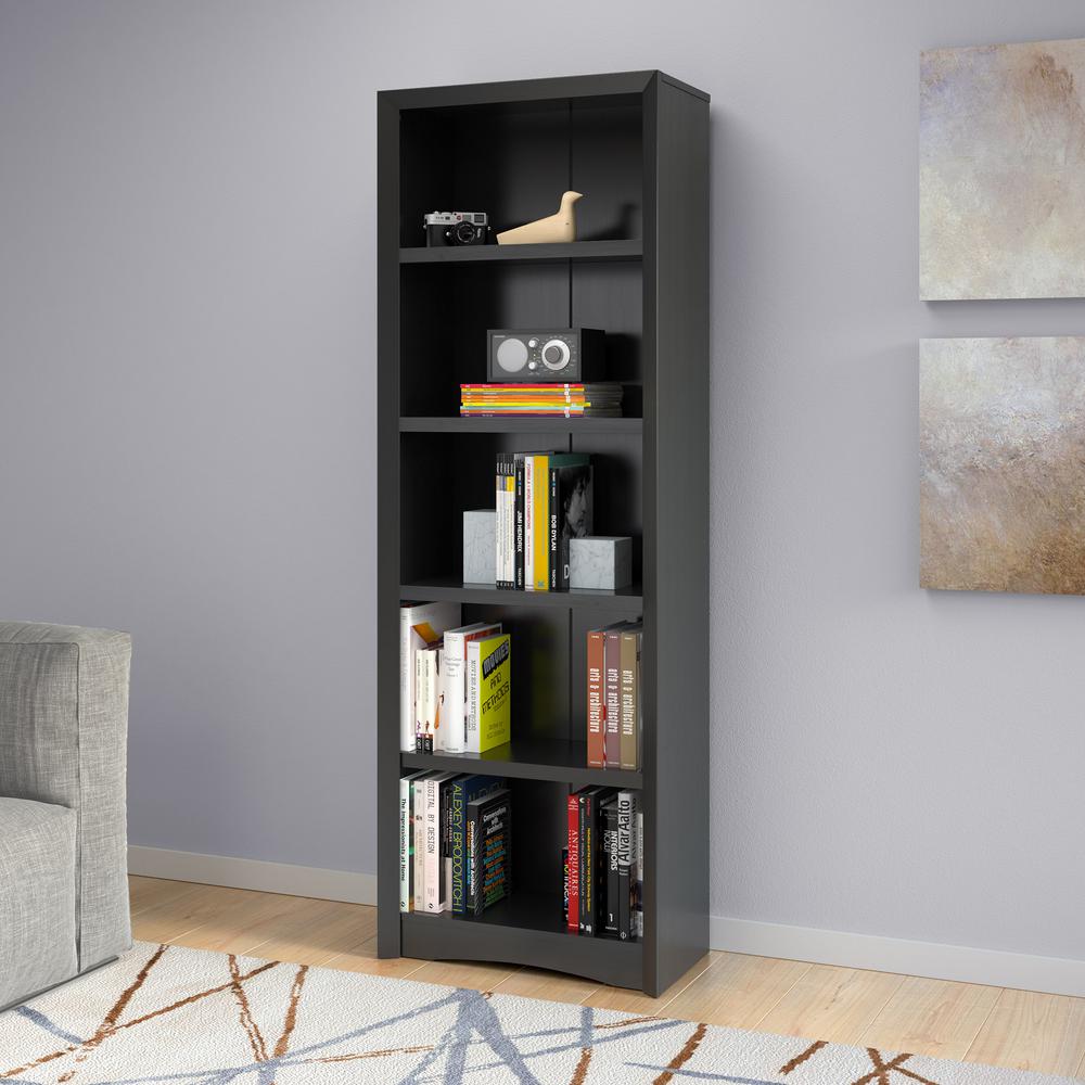 Black Bookcases Home Office Furniture The Depot Tall Black Faux Woodgrain Bookcase