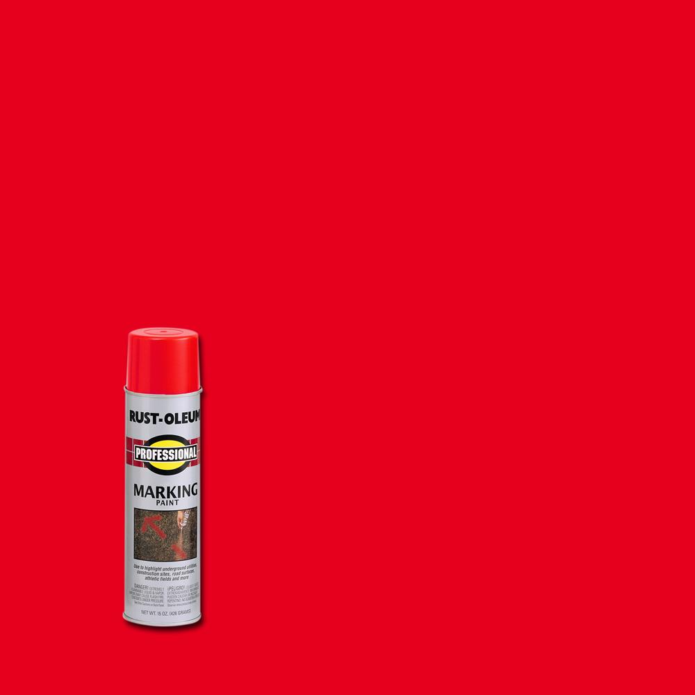 Rust Oleum Professional 15 Oz Safety Red Inverted Marking Spray Paint 