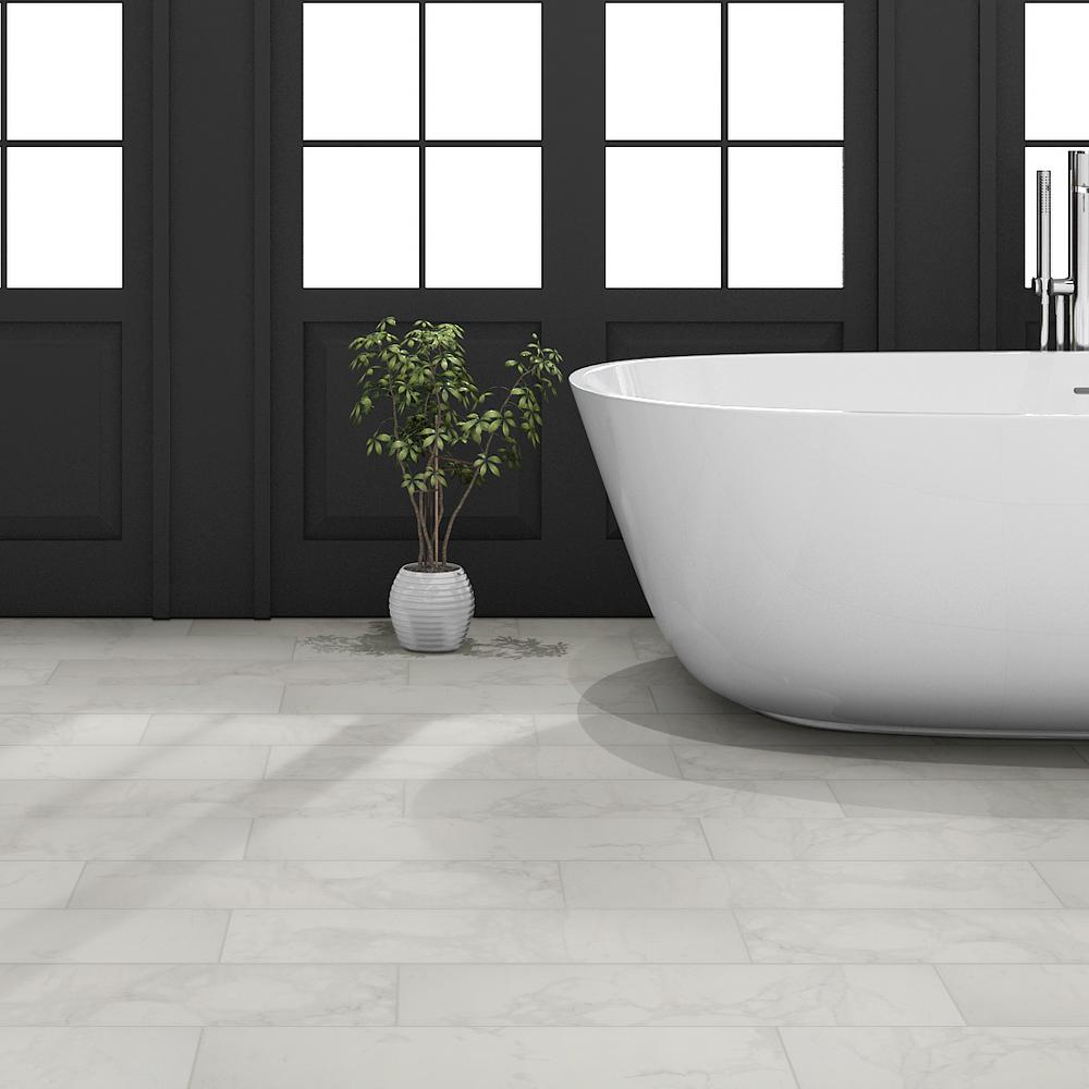 Msi Carrara 6 In X 24 Glazed Porcelain Floor And Wall Tile 14 Sq Ft Case Msi Carrara 6 In X 24 Glazed Porcelain Floor And Wall Tile 14 Sq Ft Case