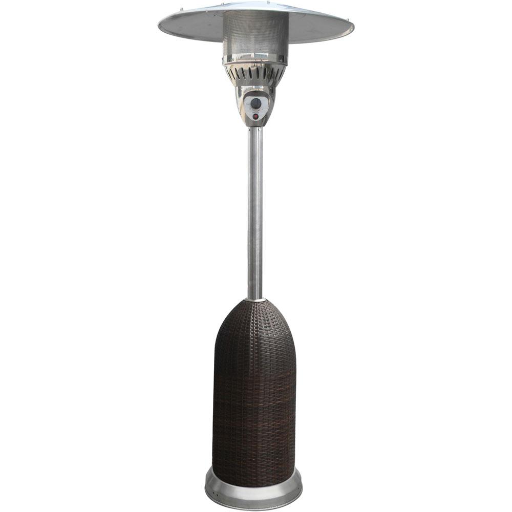 Hanover Patio Heaters Outdoor Heating The Home Depot 41 000 Btu Brown Stainless Steel Round Wicker Propane Gas Patio Heater