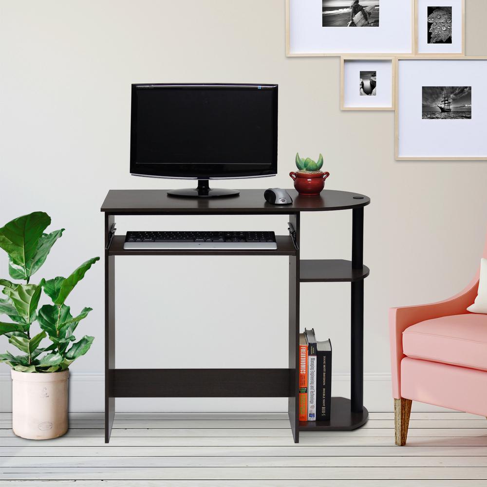 Furinno Simplistic Dark Brown Computer Desk 14098r1dbr Bk