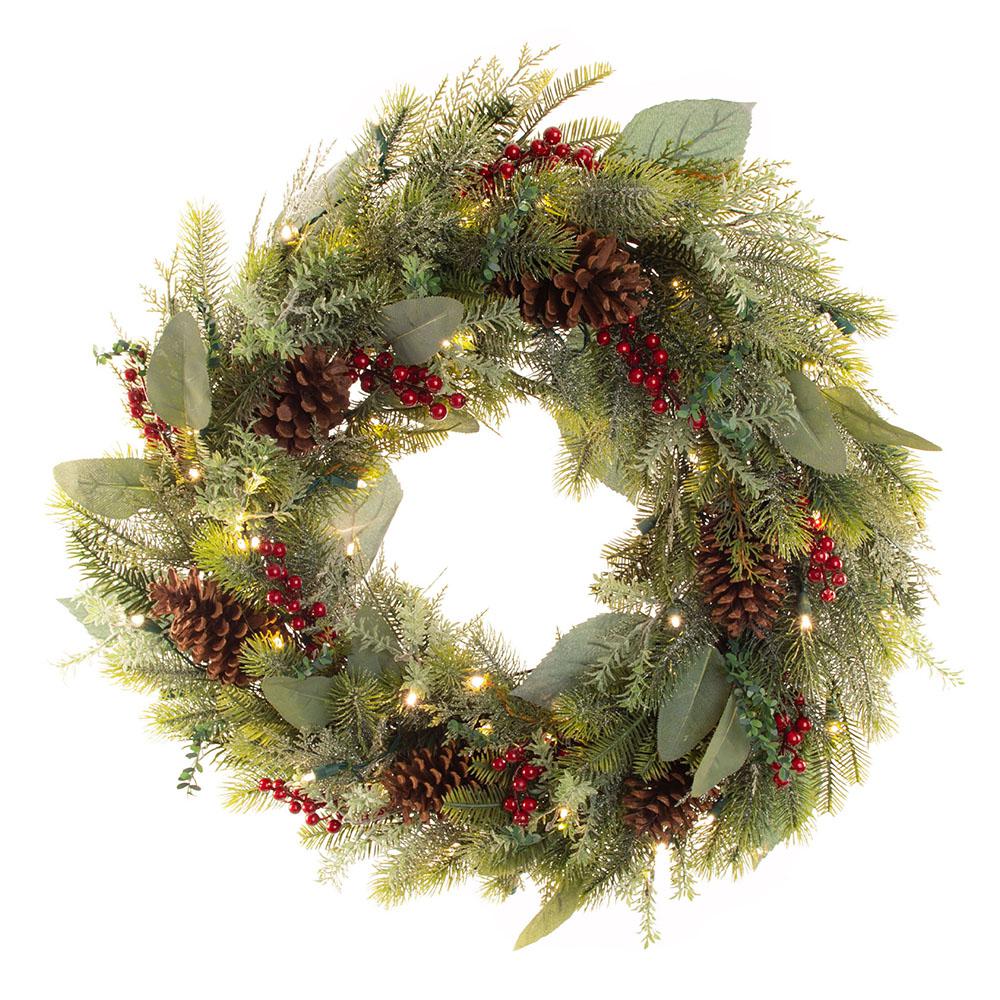 pre lit outdoor wreath with timer