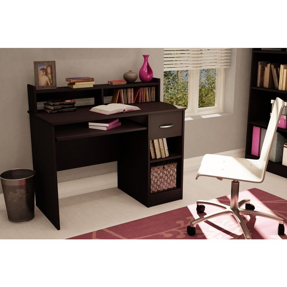 South Shore 42 In Chocolate Rectangular 1 Drawer Computer Desk