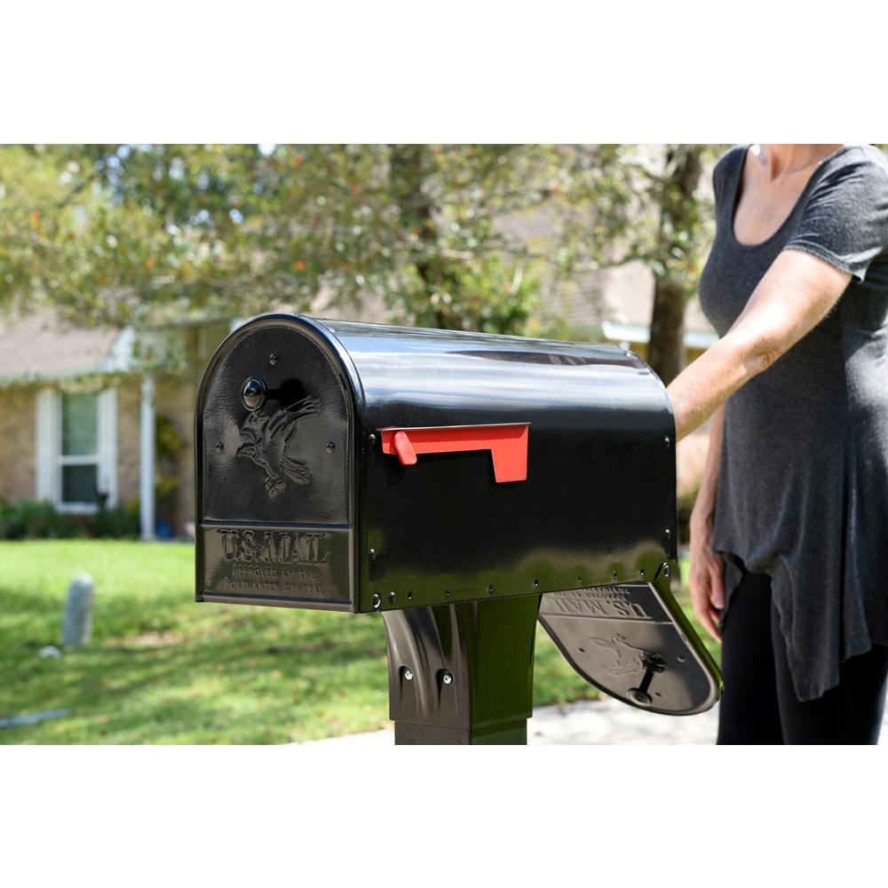 Gibraltar Mailboxes Outback Double Door Black Galvanized Steel
