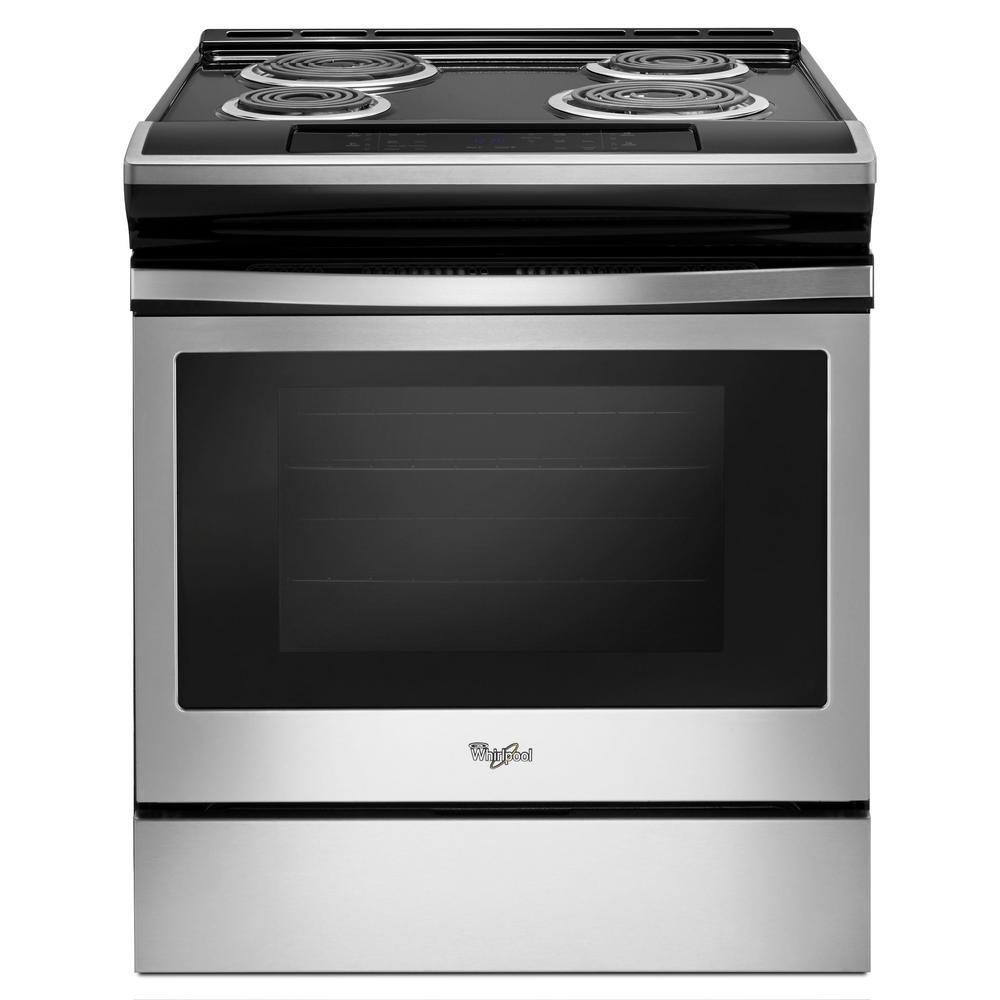 Best Rated Electric Ranges The Home Depot Compare 4 8 Cu Ft Single Oven Electric Range With Guided Front Control In Stainless Steel