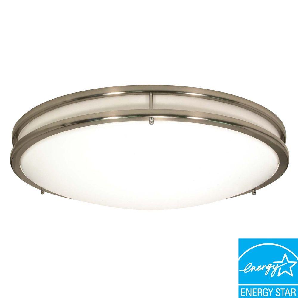 Lithonia Lighting Saturn 1Light Brushed Nickel Fluorescent Ceiling