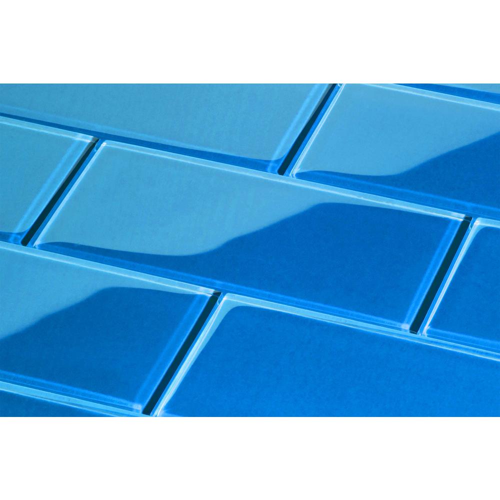 cobalt blue glass subway tile