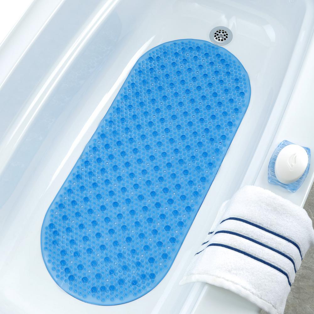 Slipx Solutions 15 In X 35 In Bubble Bath Mat With Microban In