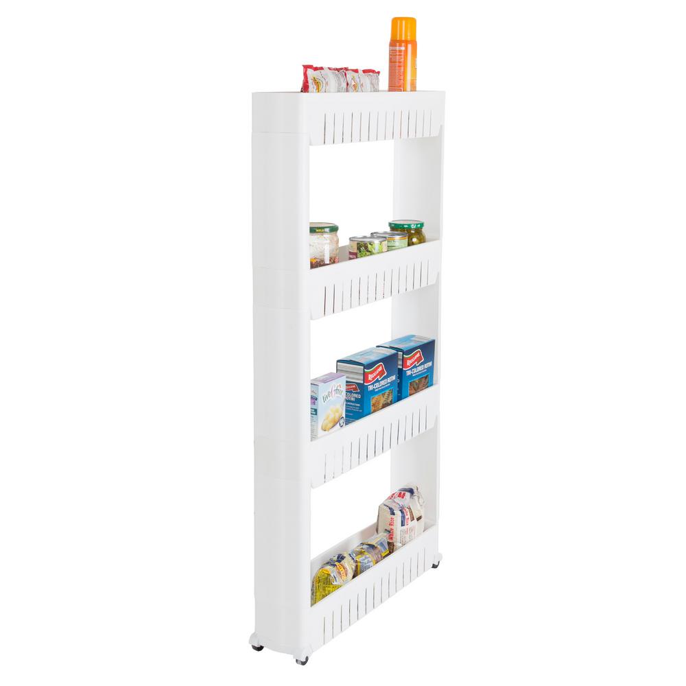 Slim Slide Out Pantry 5 Tiered Storage Tower Holds Up To 30 Pounds