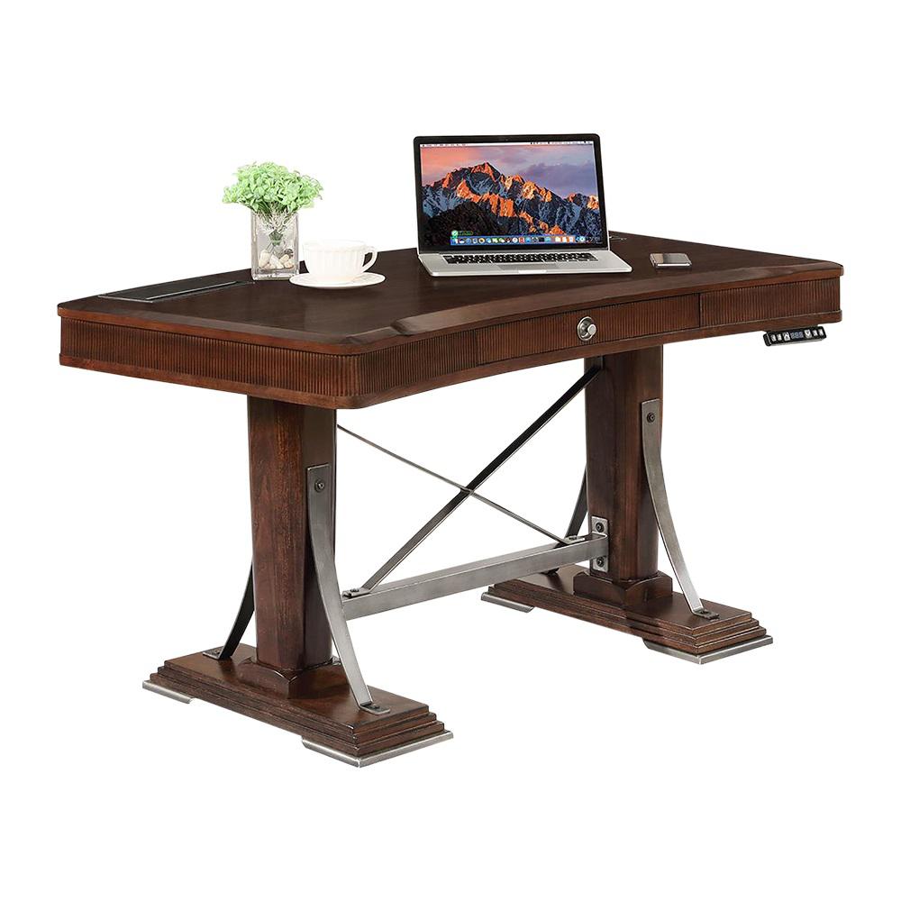 4 Standing Desk Rectangular Desks Home Office Furniture Highland Park Merlot 54 In