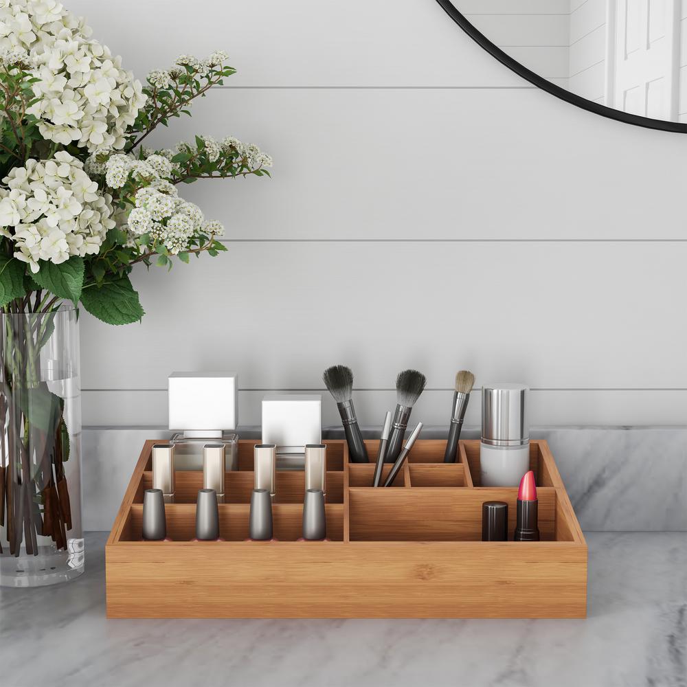 Lavish Home 10 Compartment Bamboo Vanity Organizer Hw0500100 The
