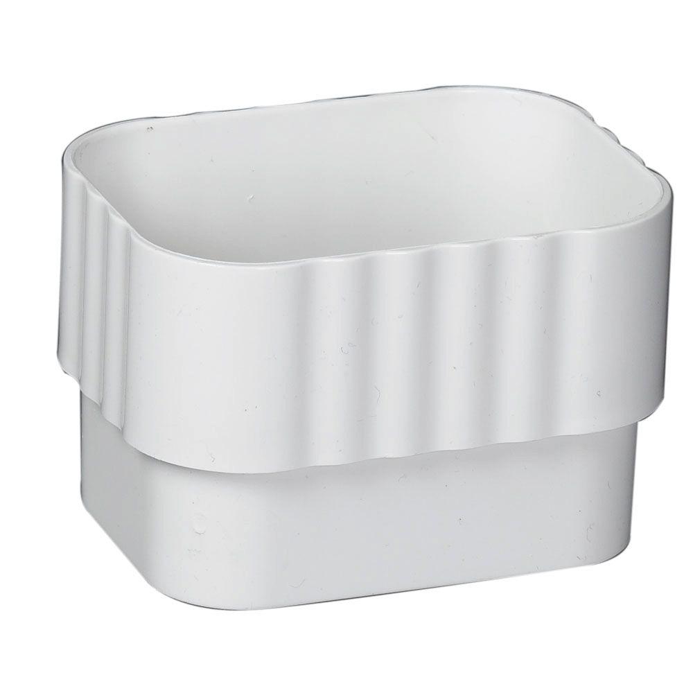 Amerimax Home Products 2 in. x 3 in. White Vinyl Downspout Connector