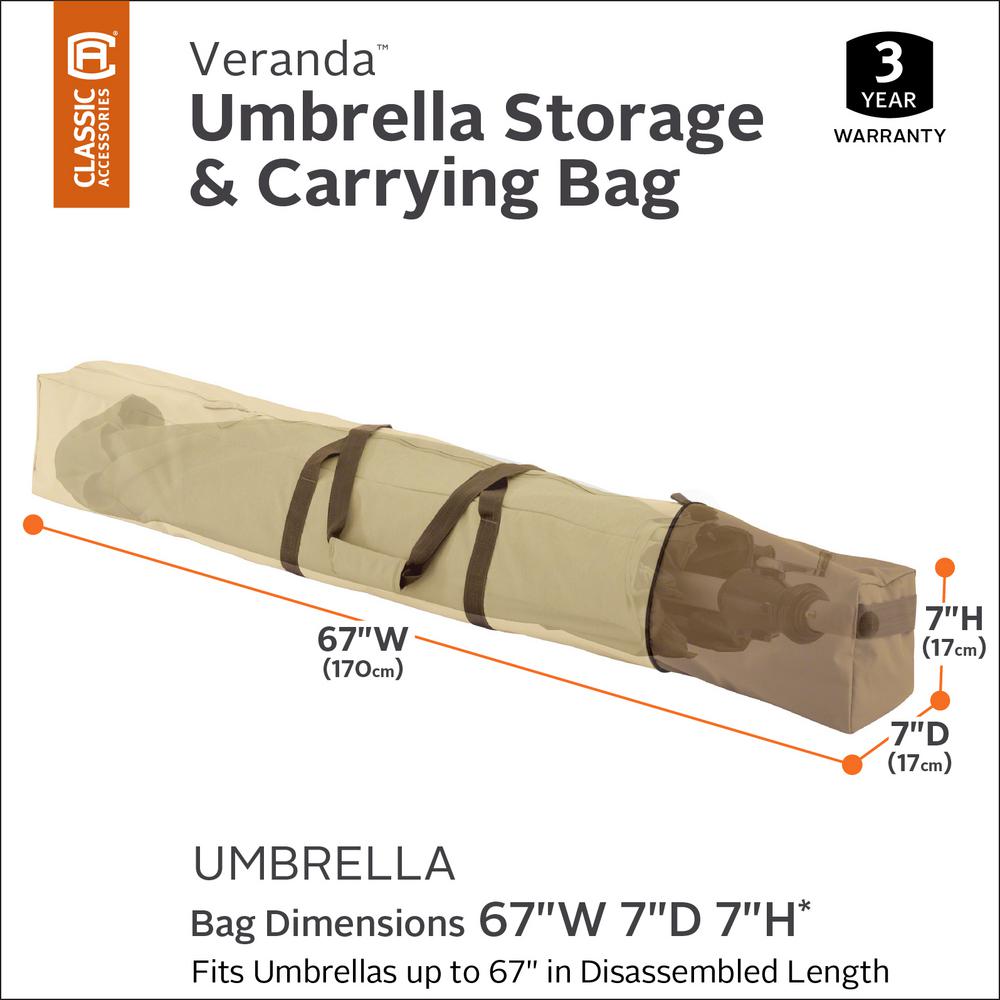 Classic Accessories Veranda 72 In L X 67 In W X 7 In H Oversized Patio Umbrella Storage And Carrying Bag 55 929 011501 00 The Home Depot