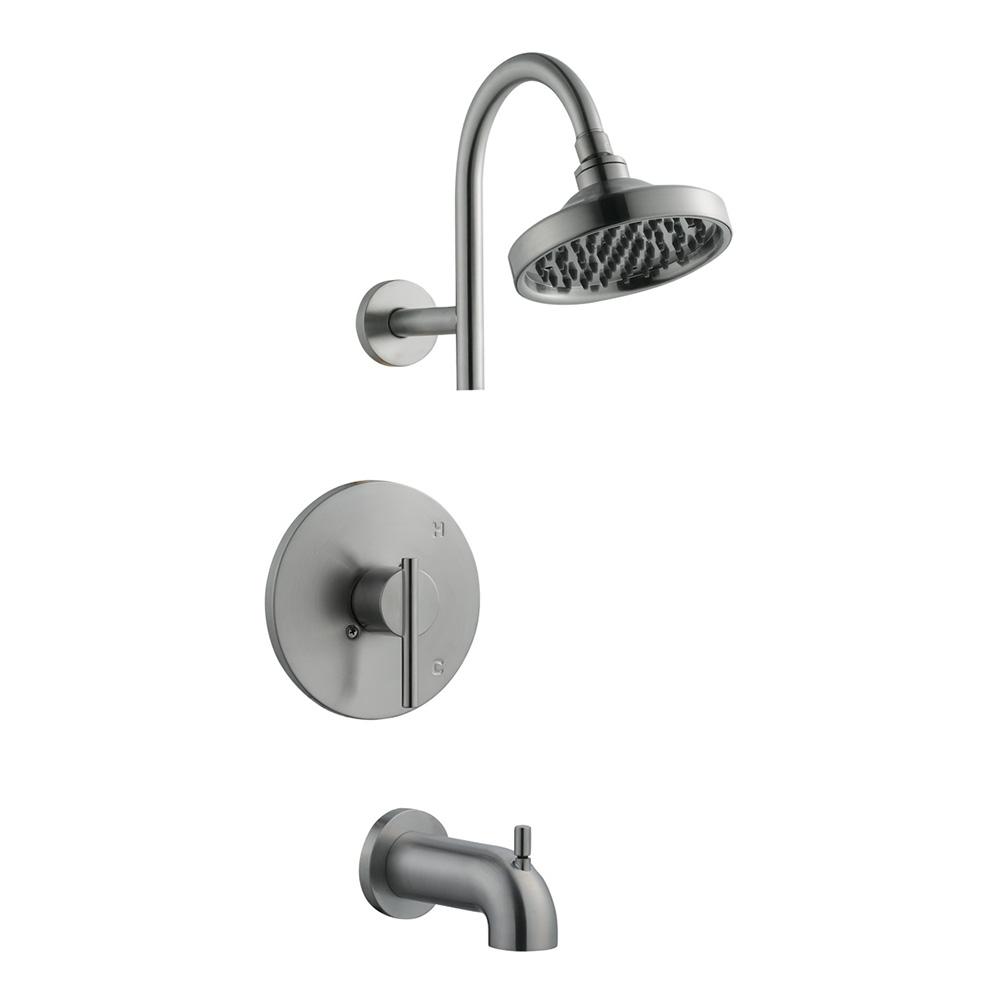 Design House Geneva Single-Handle 1-Spray Tub and Shower Faucet in Satin Nickel (Valve Included)
