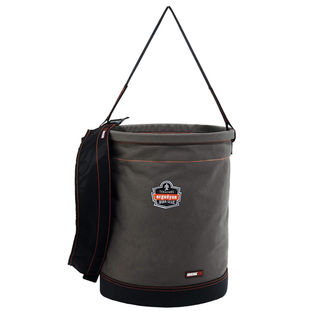 Ergodyne Arsenal 16 In. Tool Bucket In Gray Canvas-5935T - The Home Depot